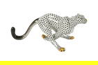 A Herend Fishnet Porcelain Cheetah Figure