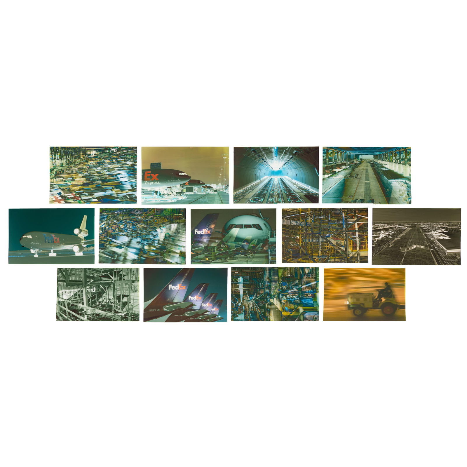Richard Ehrlich (B. 1938): Fed-Ex Hub Series: each: photographic lithograph; unsigned Each sheet: 29 1/4 x 43 3/4 in. [13 pieces]Provenance: This item is sold benefiting the Exceptional Children's Fund. Founded in 1946, Exceptional Children's Fun