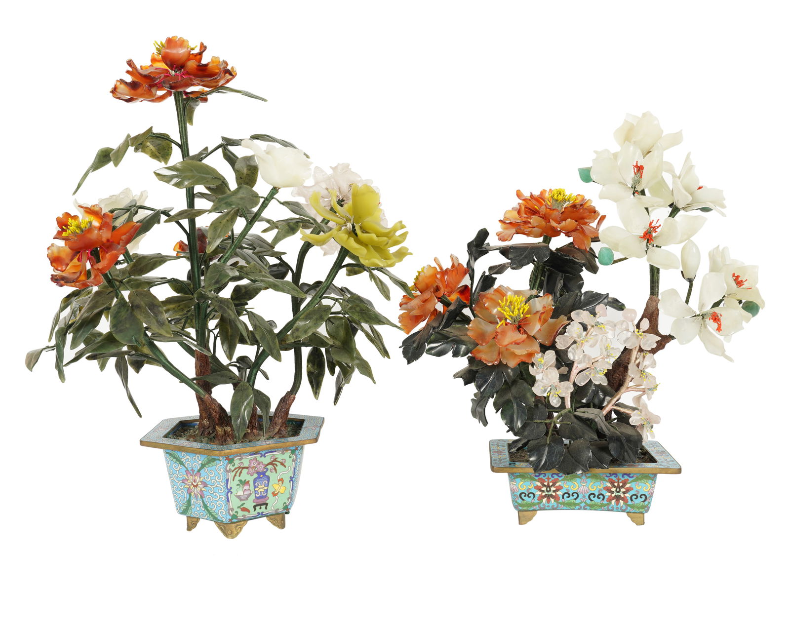 Two Chinese Cloisonne Base Stone Trees (1 of 13)