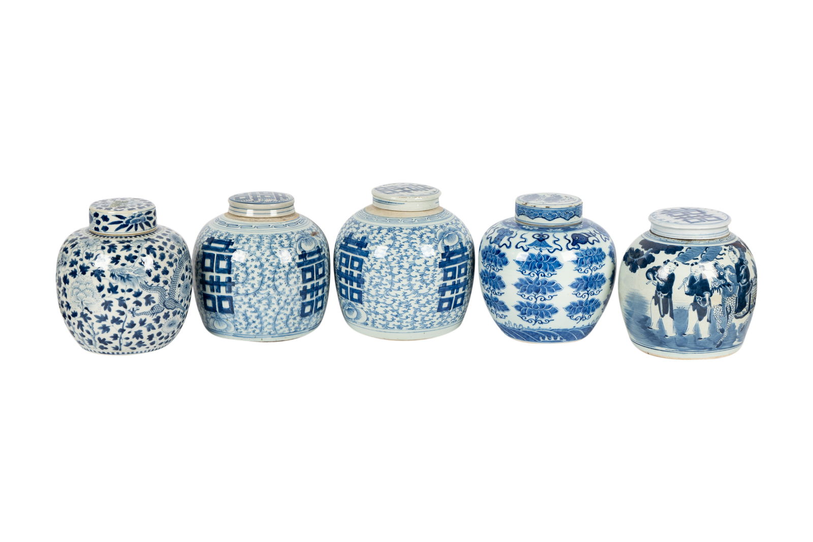 Five Blue and White Porcelain Ginger Jars (1 of 20)