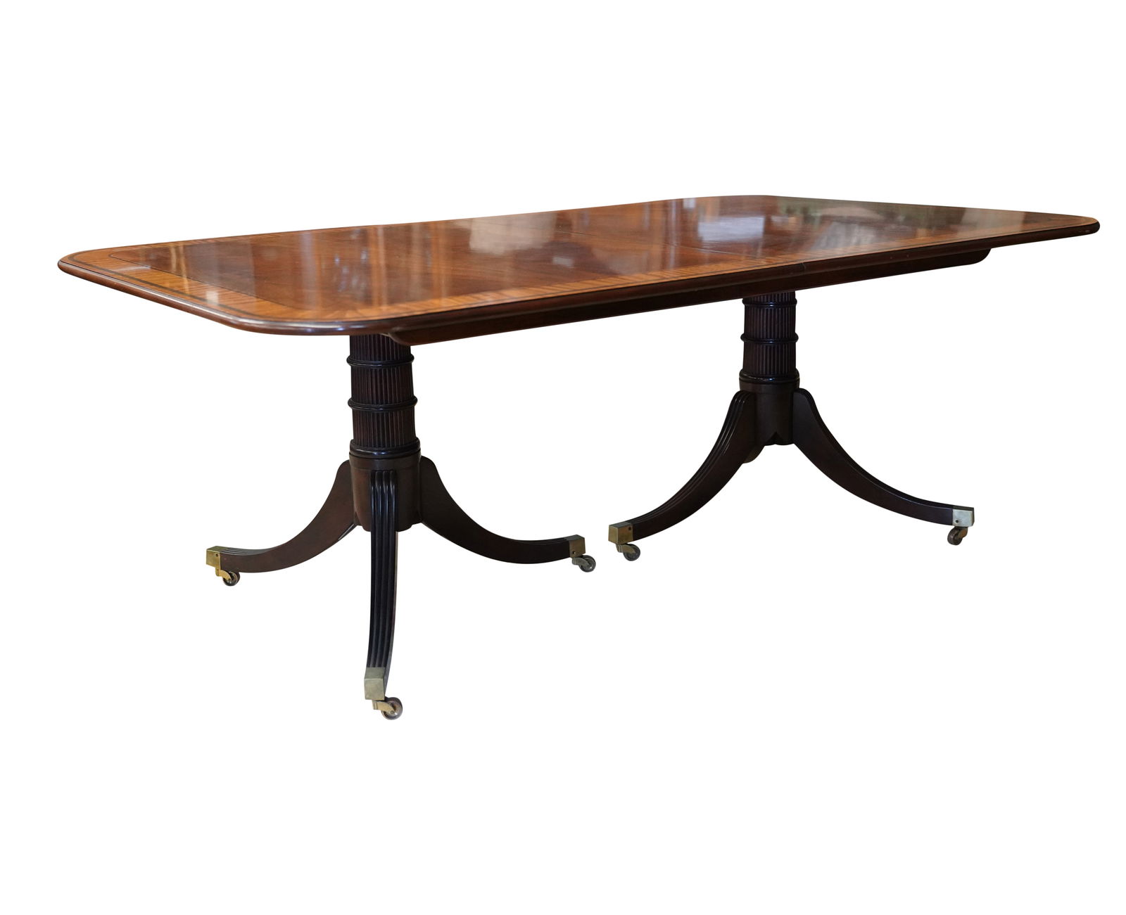 A Sheraton Style Inlaid Mahogany Dining Table (1 of 7)