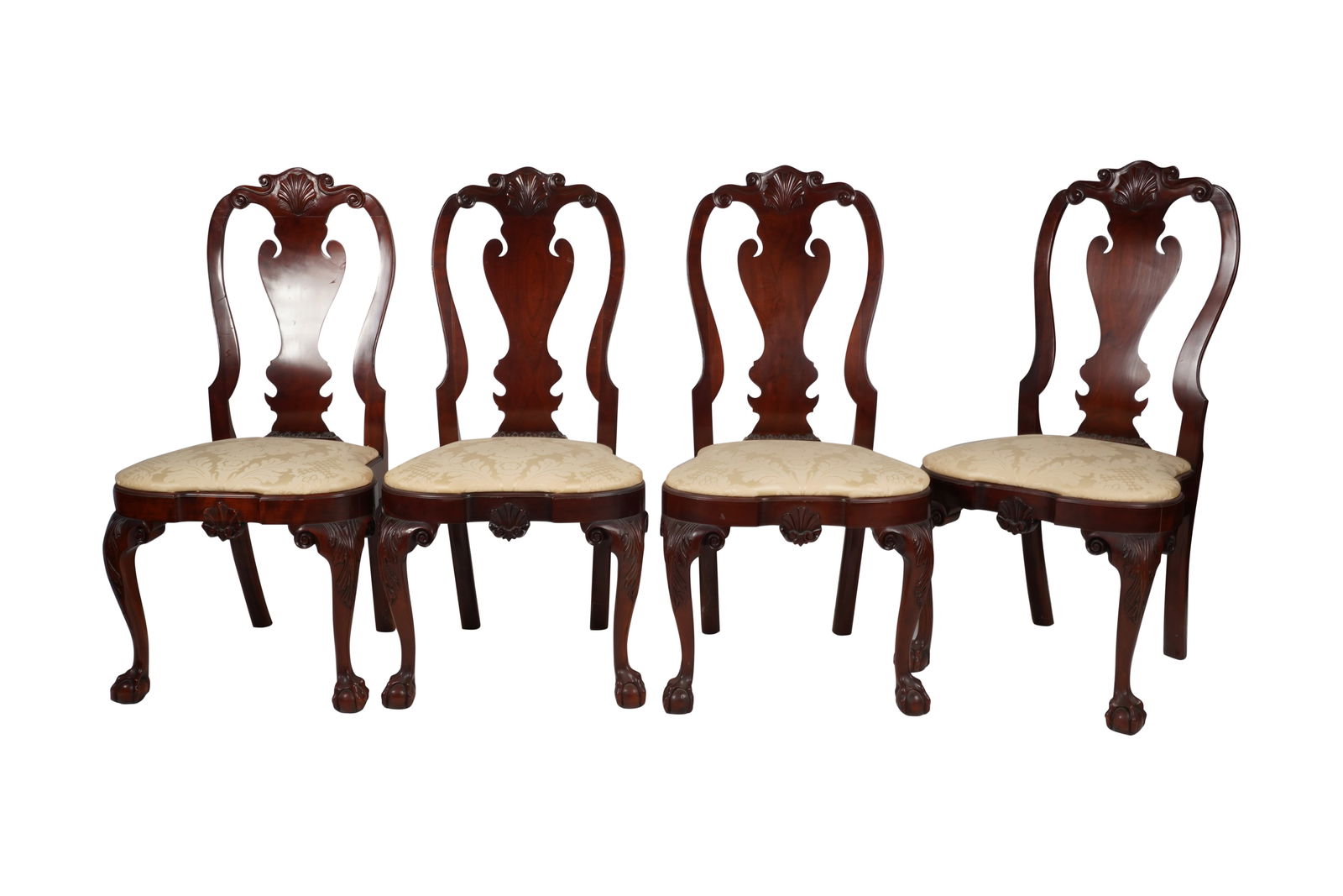 Four Queen Anne Style Mahogany Side Chairs (1 of 9)
