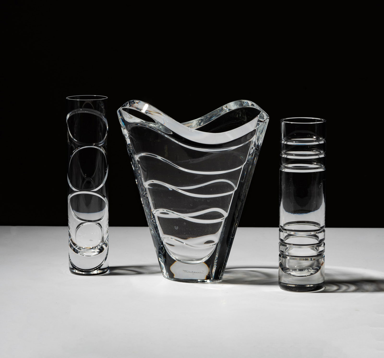 A Group of Three Crystal Vases (1 of 11)