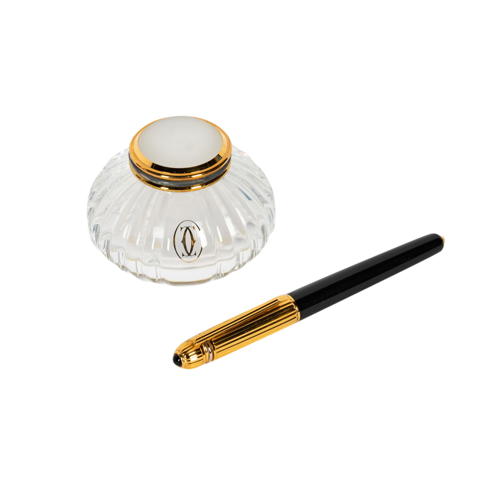 A Cartier Ink Pen and Crystal Ink Well (1 of 12)