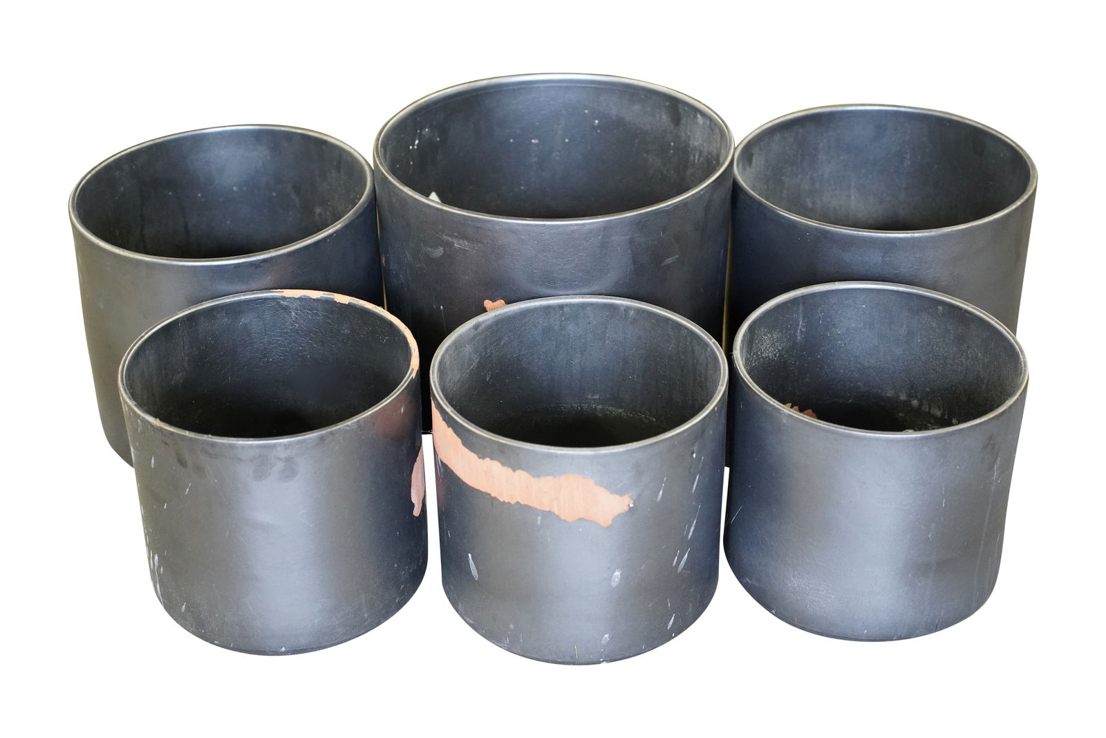 A Group of Six Bruce Gainey Black Ceramic Planters (1 of 11)