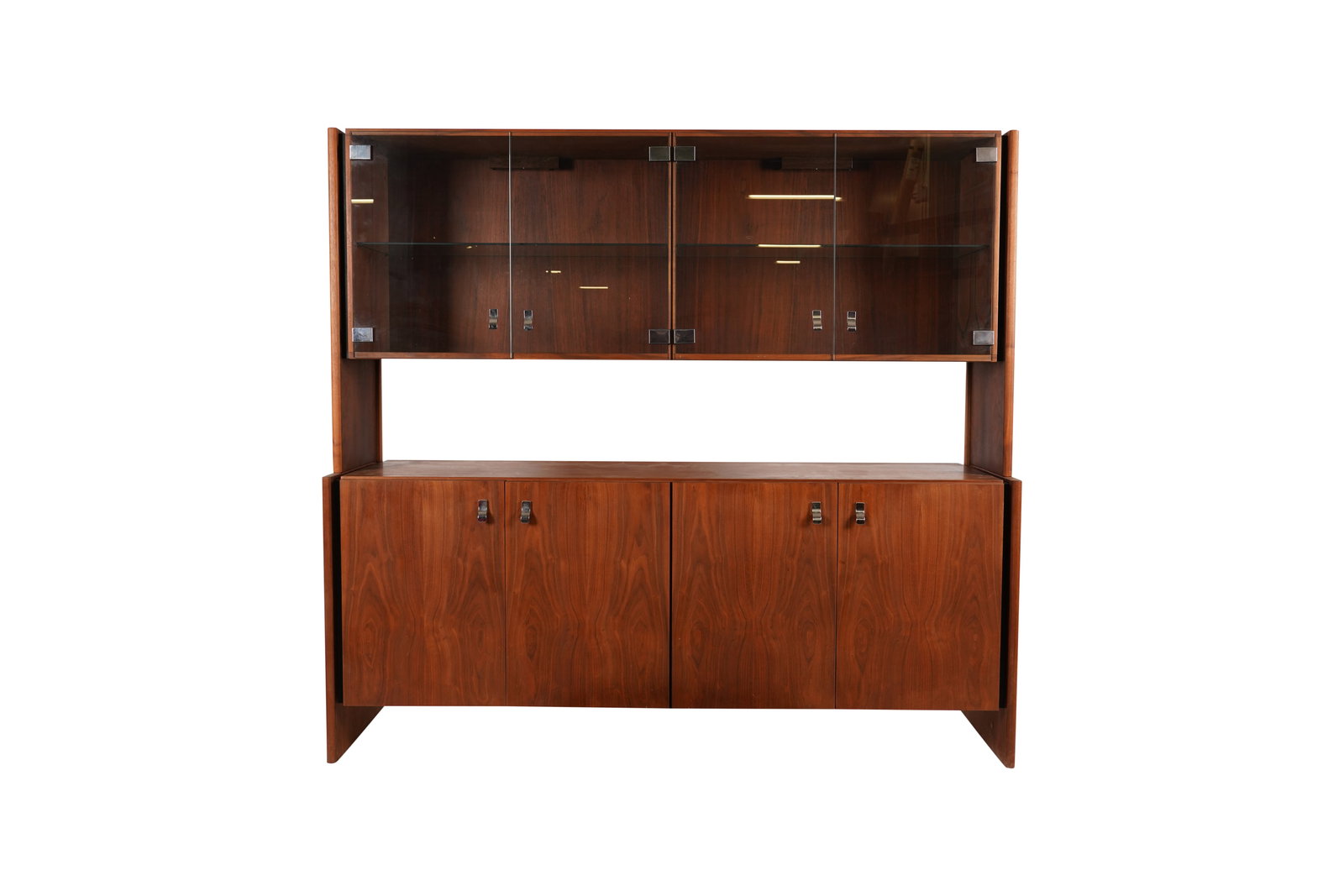 A Danish Modern-Style Teak and Glass China Cabinet: late 20th century 66 1/2 x 72 x 20 in. (168.9 x 182.9 x 50.8 cm.)