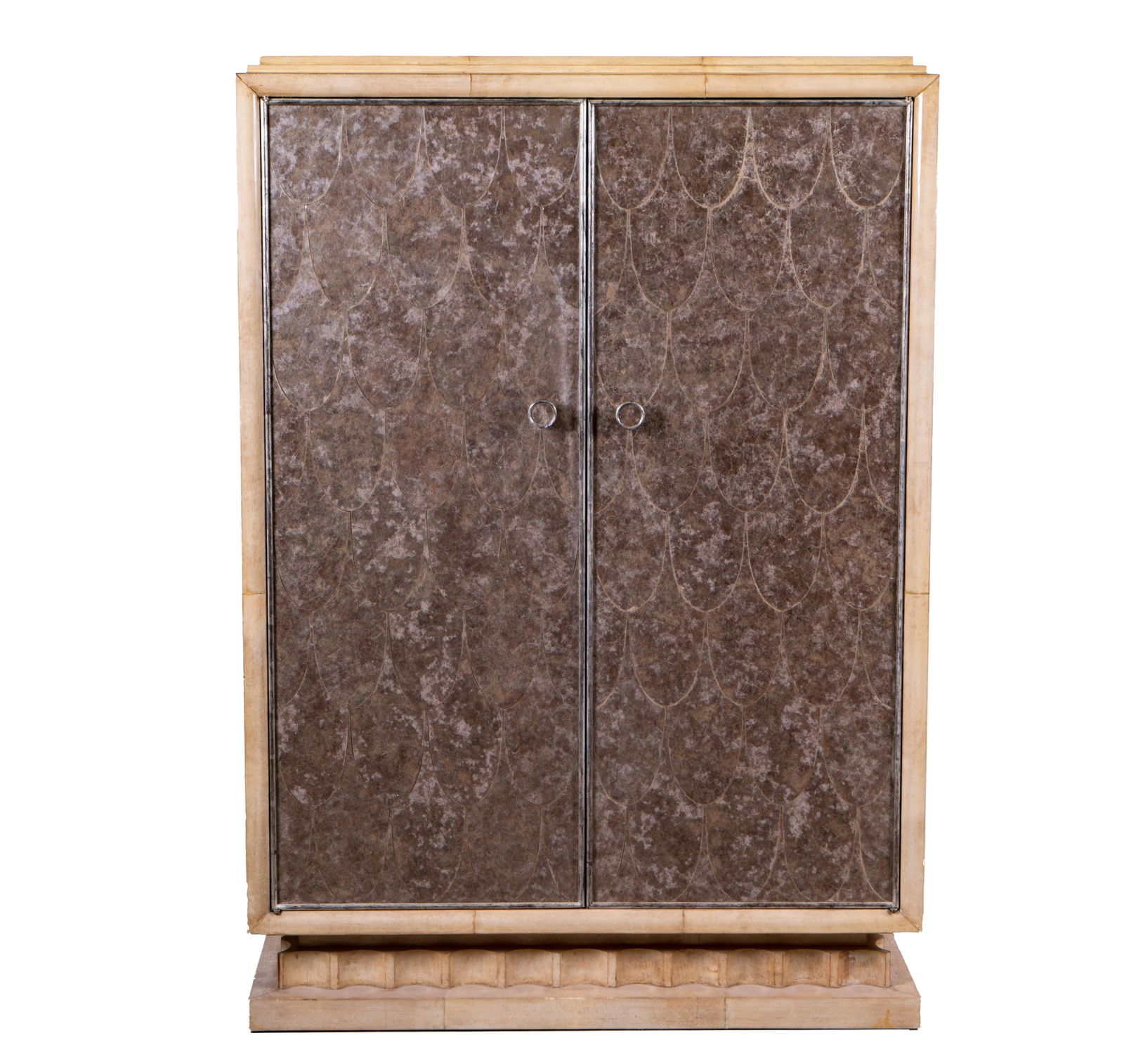 L. Rossi: An Art Deco-Style Mica and Parchment Tall Cupboard (1 of 9)