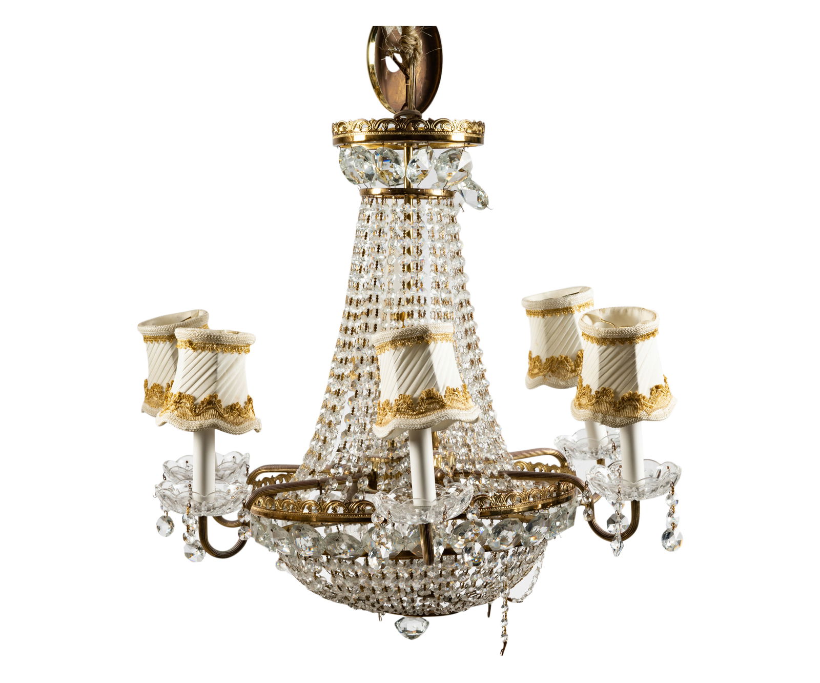 An Empire-Style Crystal SIx-Light Chandelier (1 of 10)