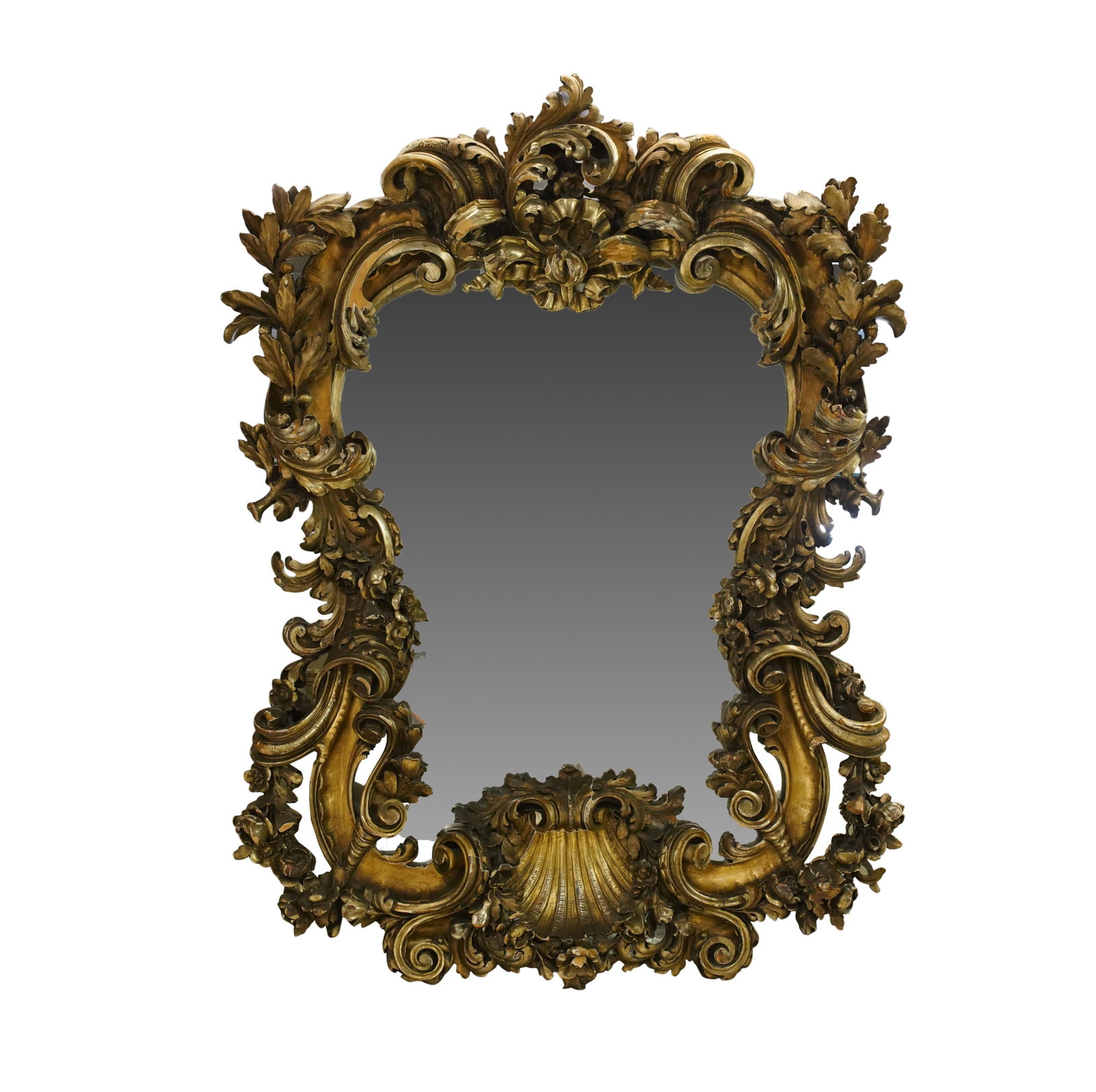 A Continental Rococo-Style Giltwood Mirror: 19th century 52 1/2 x 38 1/2 in. (133.4 x 97.8 cm.)