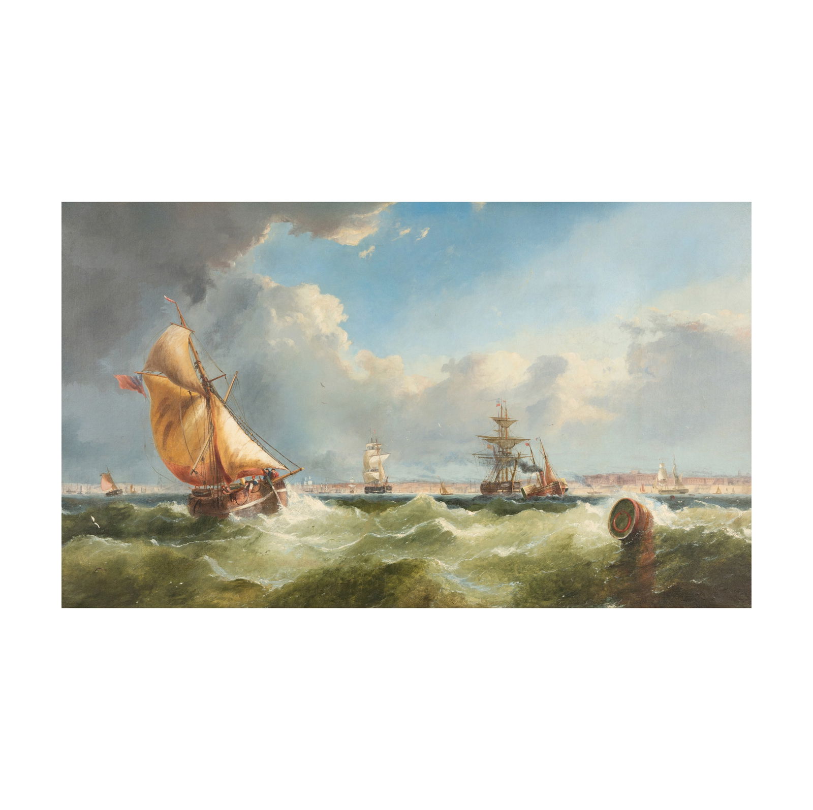 Russian School: Seascape with Boats, Signed Lagorio (1 of 17)