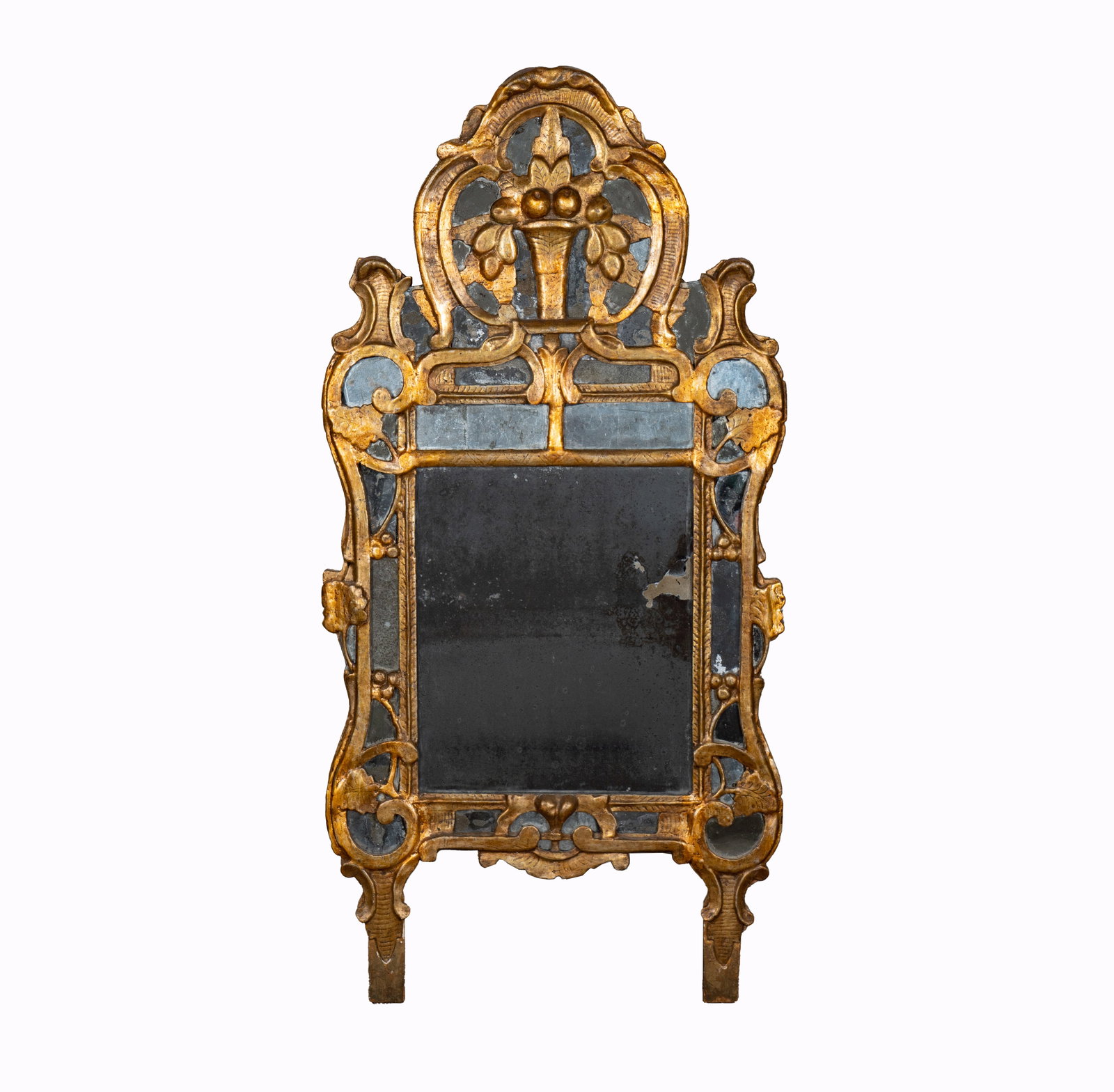 A Louis XV Giltwood Mirror: 18th century 44 1/2 x 22 in. (113 x 55.9 cm.) Provenance: with Rossi Antiques and Custom Furniture, San Francisco, California
