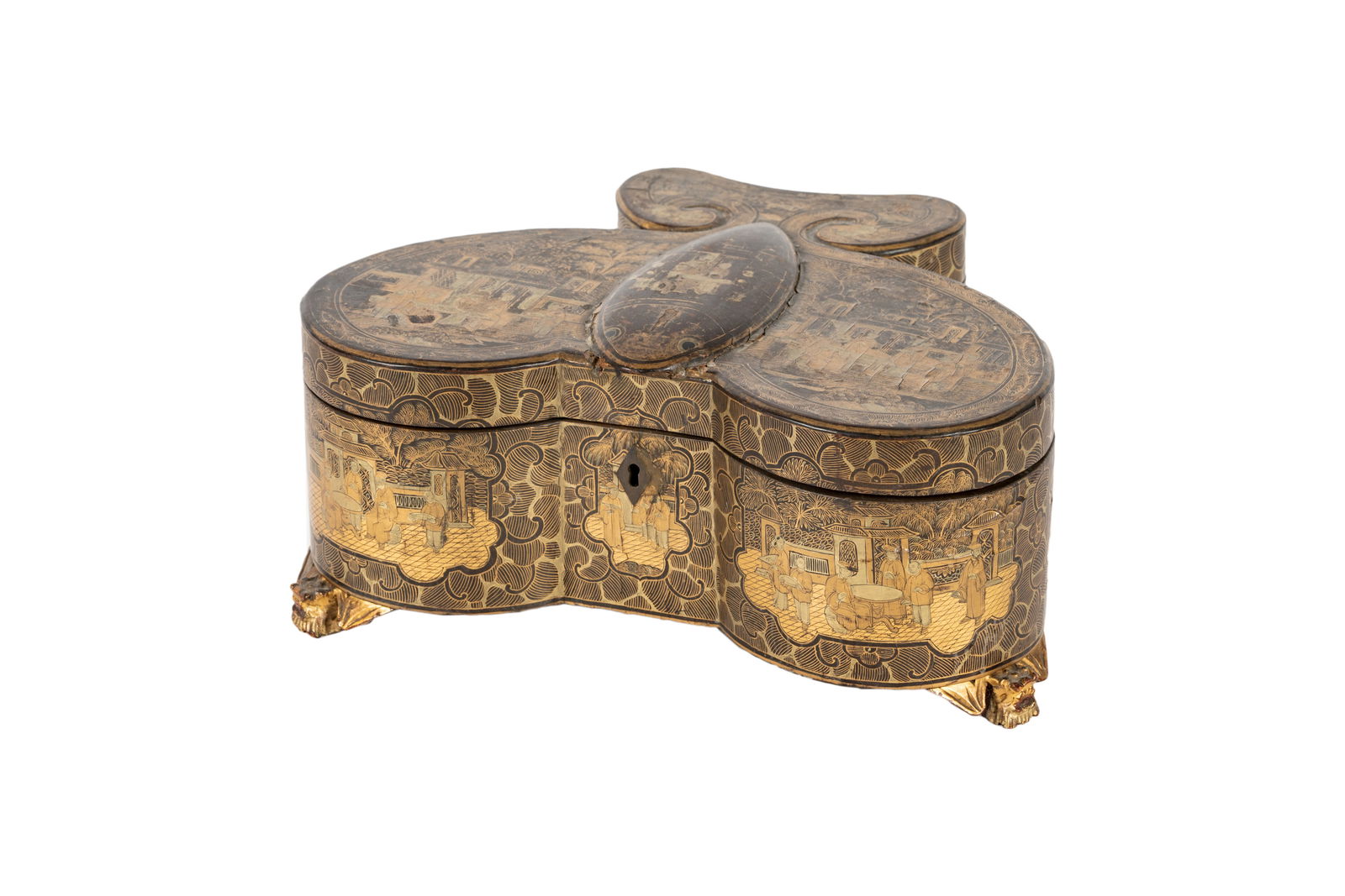 A Chinese Export Butterfly-Form Lacquer Table Box (1 of 10)