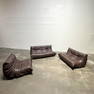 Michel Ducaroy for Ligne Roset: Brown Leather Three-Piece Togo Set