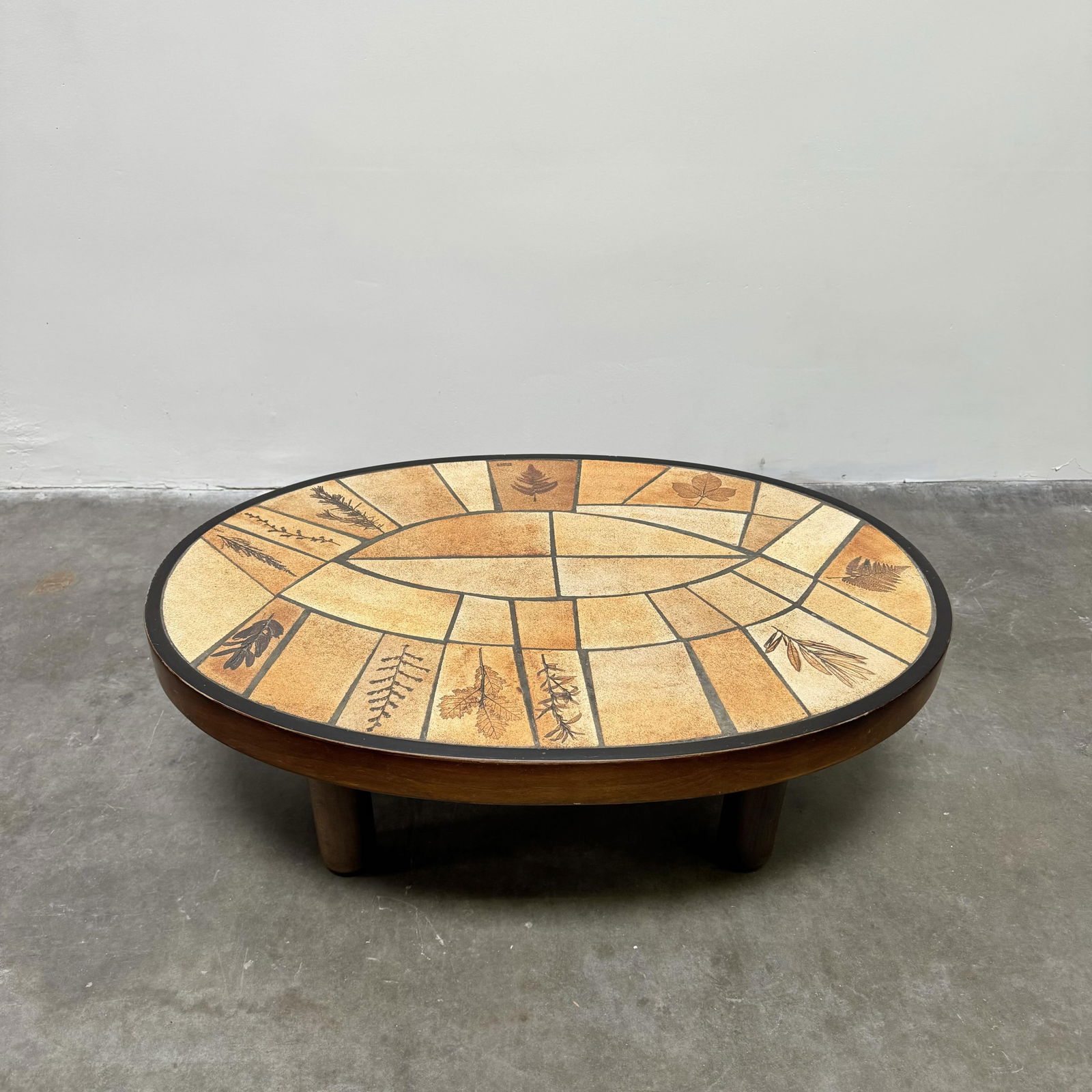 R. Leduc: Oval Coffee Table with Garrigue Tiles (1 of 7)