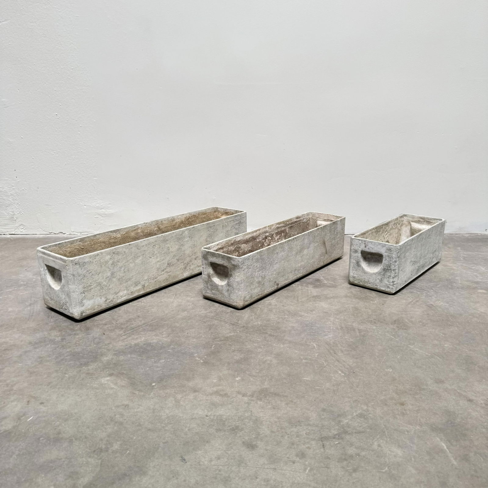 Willy Guhl for Eternit: Set of Three Trough Planters with Handles (1 of 9)