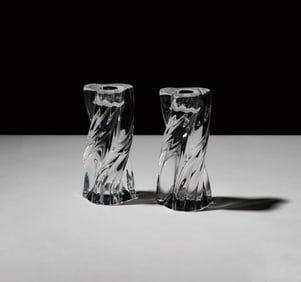 A Pair of Baccarat Crystal Candlesticks
