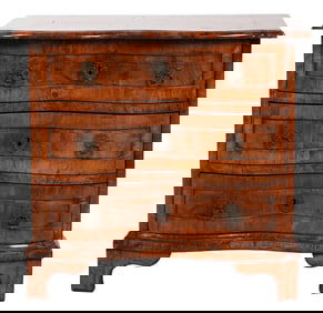 A Walnut Serpentine Petite Commode