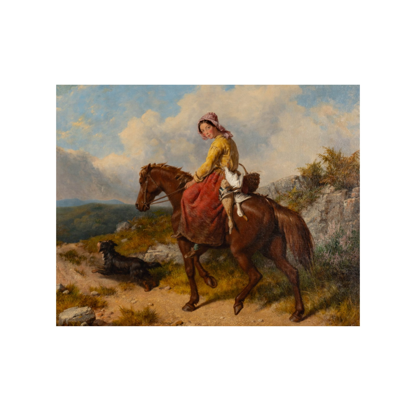Isaac Henzell (1815 - 1876): Back From Market: Isaac Henzell 1815 - 1876 Back From Market oil on canvas signed lower right 19 x 24 in. (48.3 x 61 cm.) Frame: 29 3/4 x 34 3/4 in.
