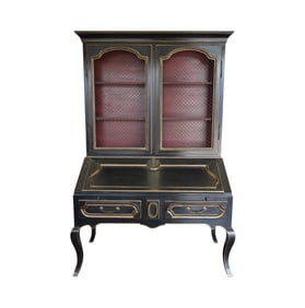 A Minton-Spidell Louis XV-Style Ebonized and Gilt Secretary