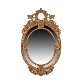 A Minton-Spidell Louis XV-Style Oval Giltwood Mirror