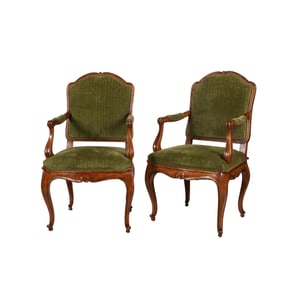 A Pair of Minton-Spidell Louis XV-Style DIning Armchairs