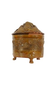 A Chinese Glazed Terracotta Covered Censer