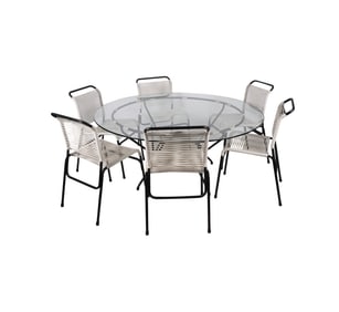A Tubular Metal Patio Dining Set