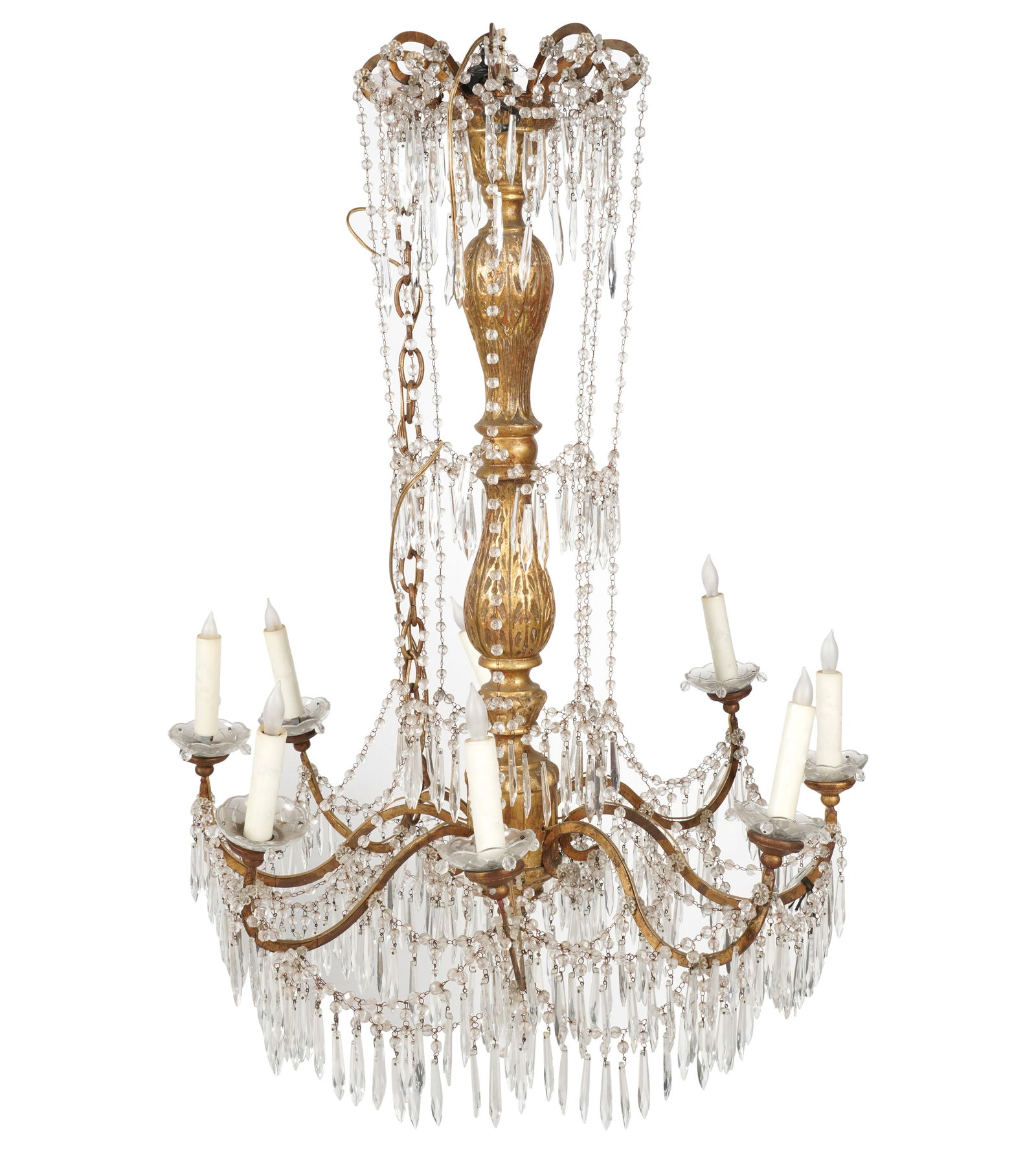 A Minton-Spidell Giltwood and Crystal Chandelier (1 of 8)