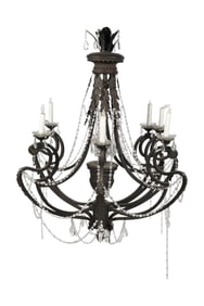 A Minton-Spidell Beaded Six-Light Chandelier