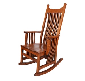 An Arts and Crafts-Style Oak Rocking Chair