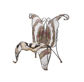 A Vintage Painted Metal Butterfly-Form Chair