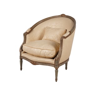 A Minton-Spidell Barrel-Back Bergere