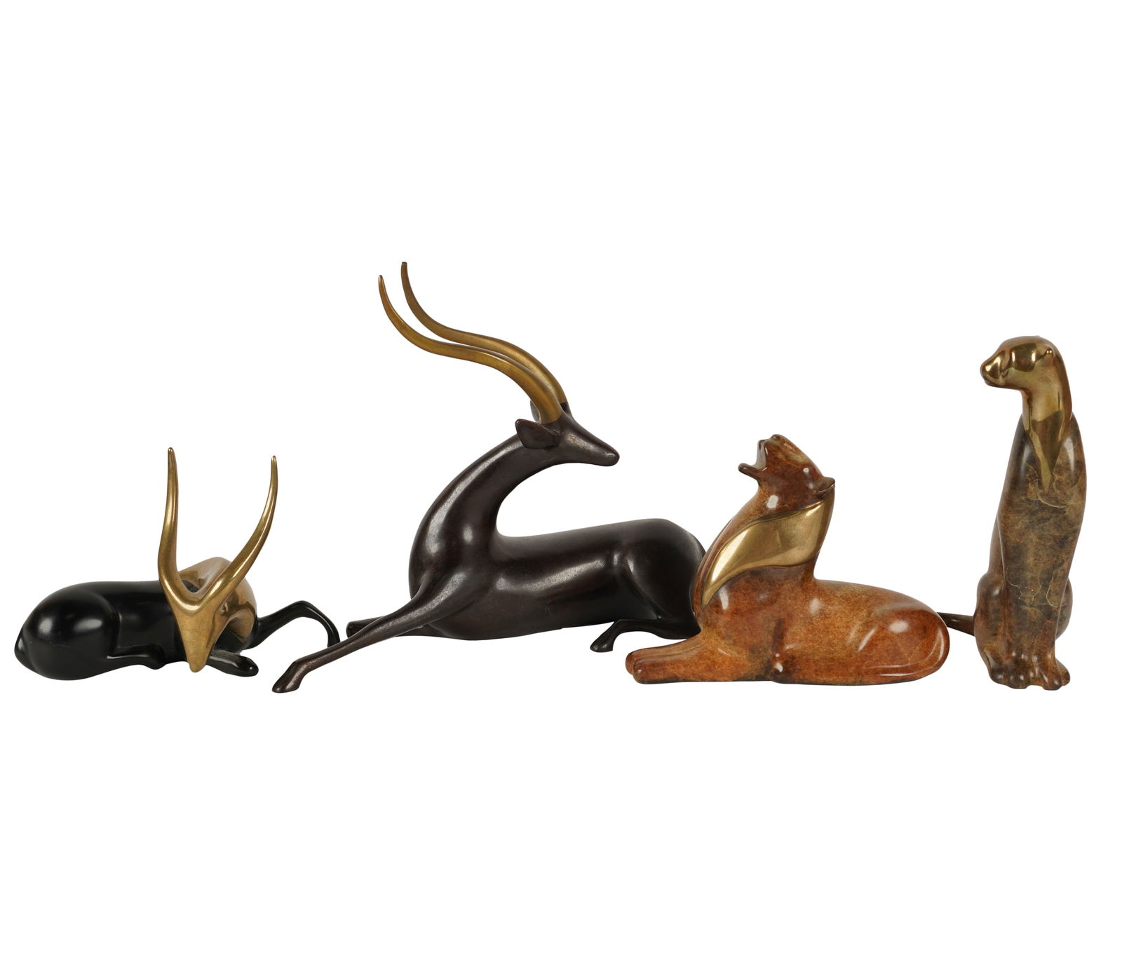 A Group of Loet Vanderveen Bronze Animal Figures (1 of 8)