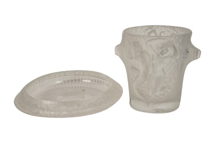 A Lalique Glass Champagne Cooler and Center Bowl