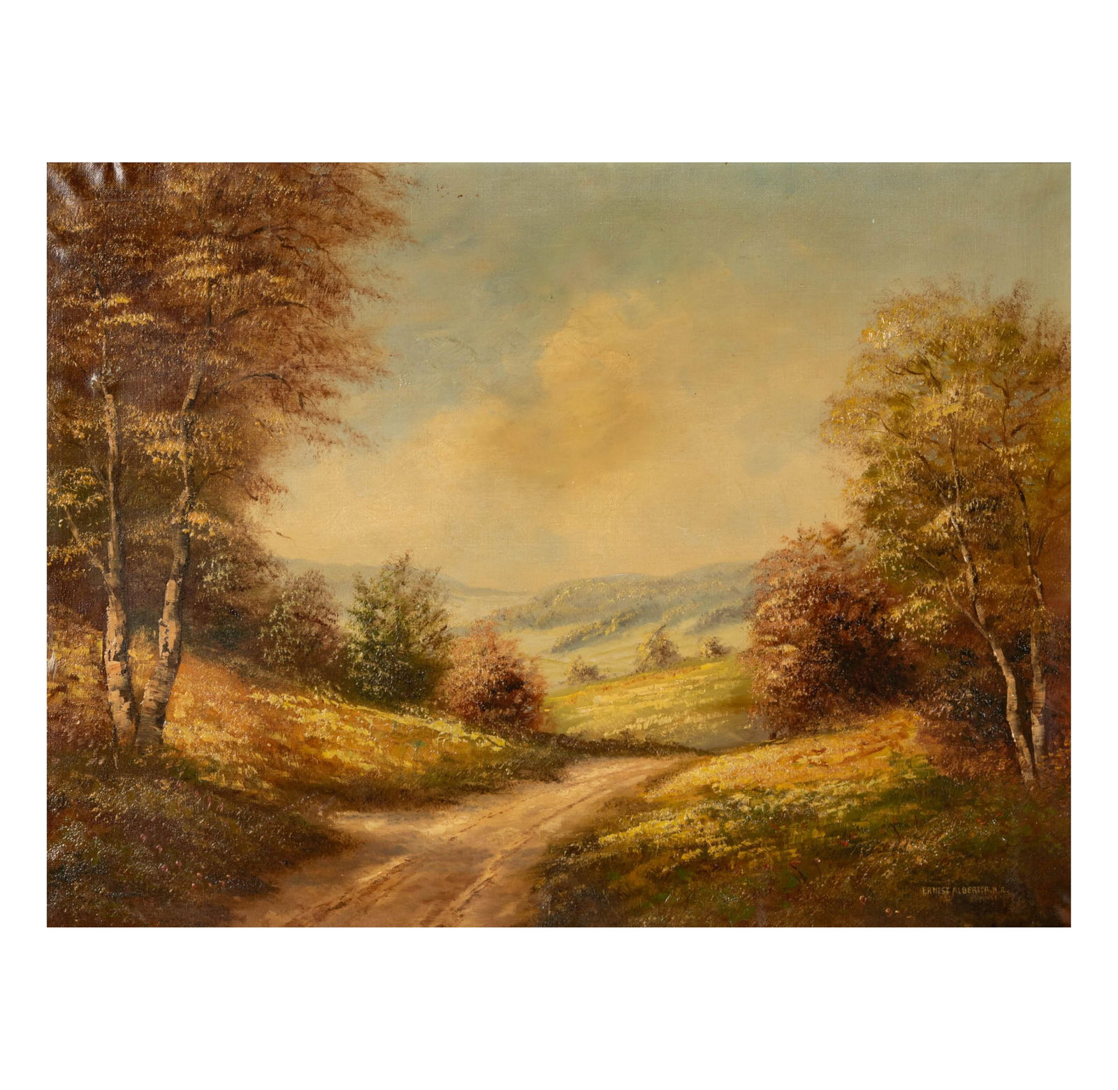 Ernest Albert (1857-1946): Rural Landscape: Ernest Albert 1857-1946 Rural Landscape oil on canvas signed lower right 24 x 32 in. (61 x 81.3 cm.), Frame: 30 x 37 1/2 in. (76.2 x 95.3 cm.)