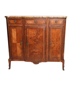 A Louis XVI-Style Marble-Top Cabinet