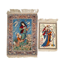 Two Kirman Pictorial Rugs