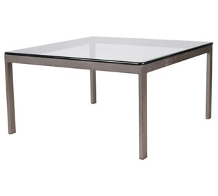 A Contemporary Metal and Glass Coffee Table