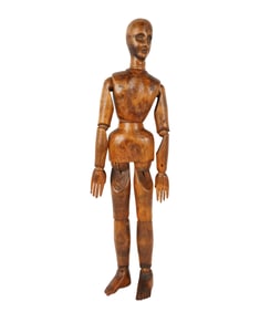 An Antique French Wooden Artist's Mannequin