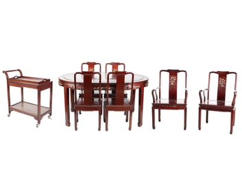 A Chinese-Style Hardwood Dining Suite