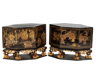 A Pair of Chinese Chanab Offering Boxes