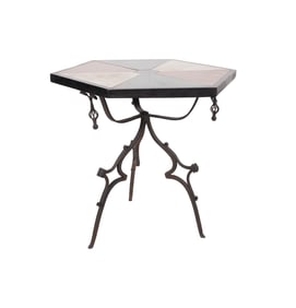 A Minton-Spidell Iron End Table