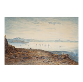Unknown Artist: Coastal with Boats in the DIstance