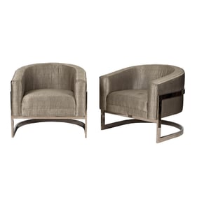 A Pair of Bernhardt Barrel Back Armchairs