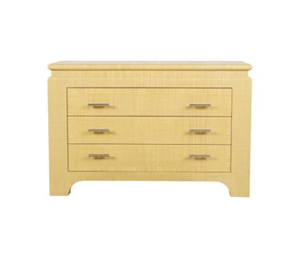 A Harrison Van Horn Grasscloth Raffia-Clad Chest of drawers
