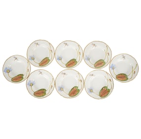 A Set of Eight Anna Weatherley Designs Porcelain Soup Plates