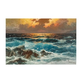 Alexander A. Dzigurski (1911 - 1995): Sunset Seascape