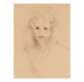 Marie Stobbe (1909-2003): Bust Portrait of a Girl