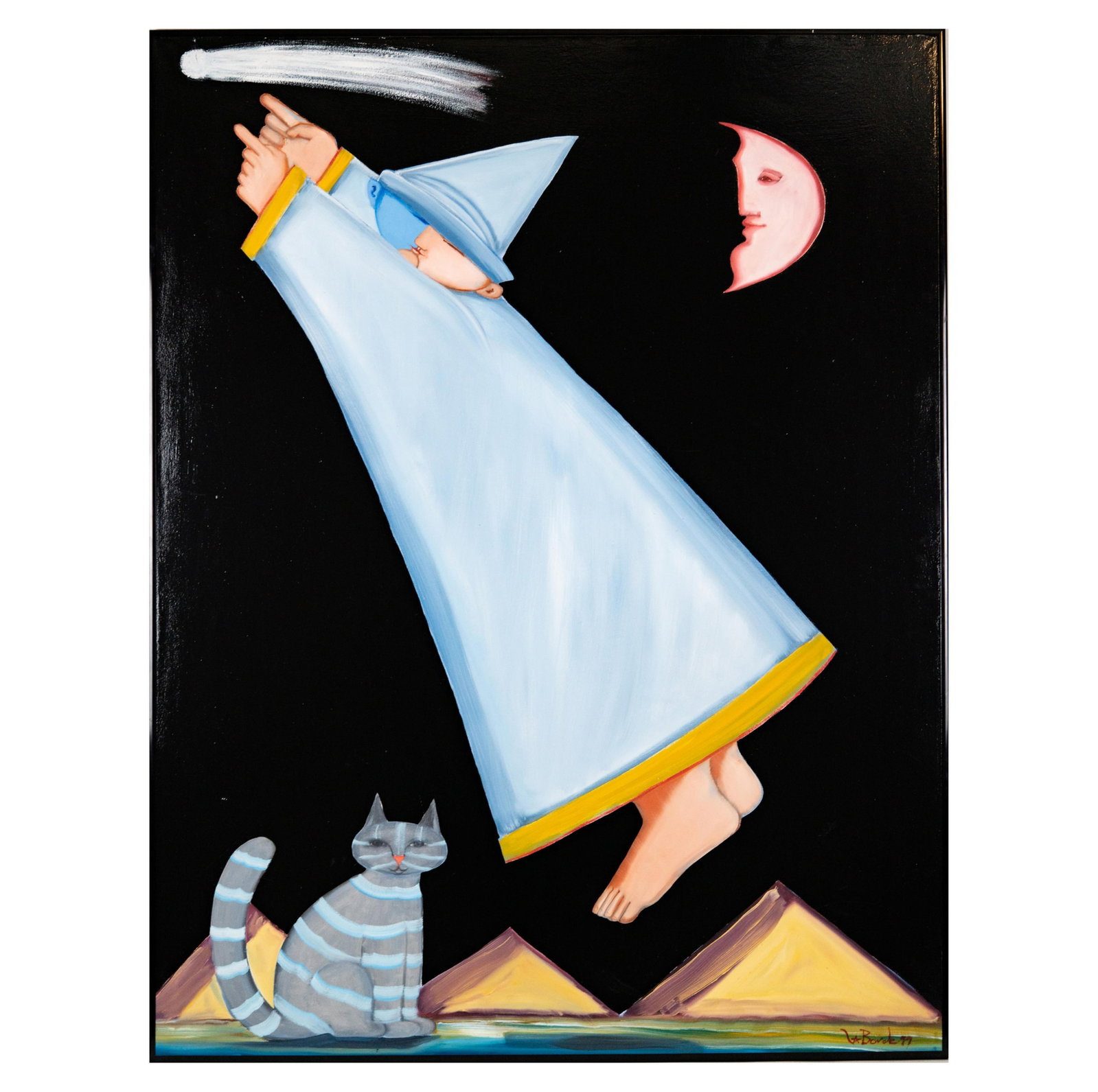 Martin Laborde (1886-1941): Picasso, Picasso, Look at the New Star: Martin Laborde 1886-1941 Picasso, Picasso, Look at the New Star ... Cried Bordo. Great Changes Are Flying In This Night; oil on canvas 1999; signed and dated lower right, signed and dated again and ti