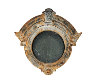 A French Zinc Bullseye Window Surround Architectural Fragment